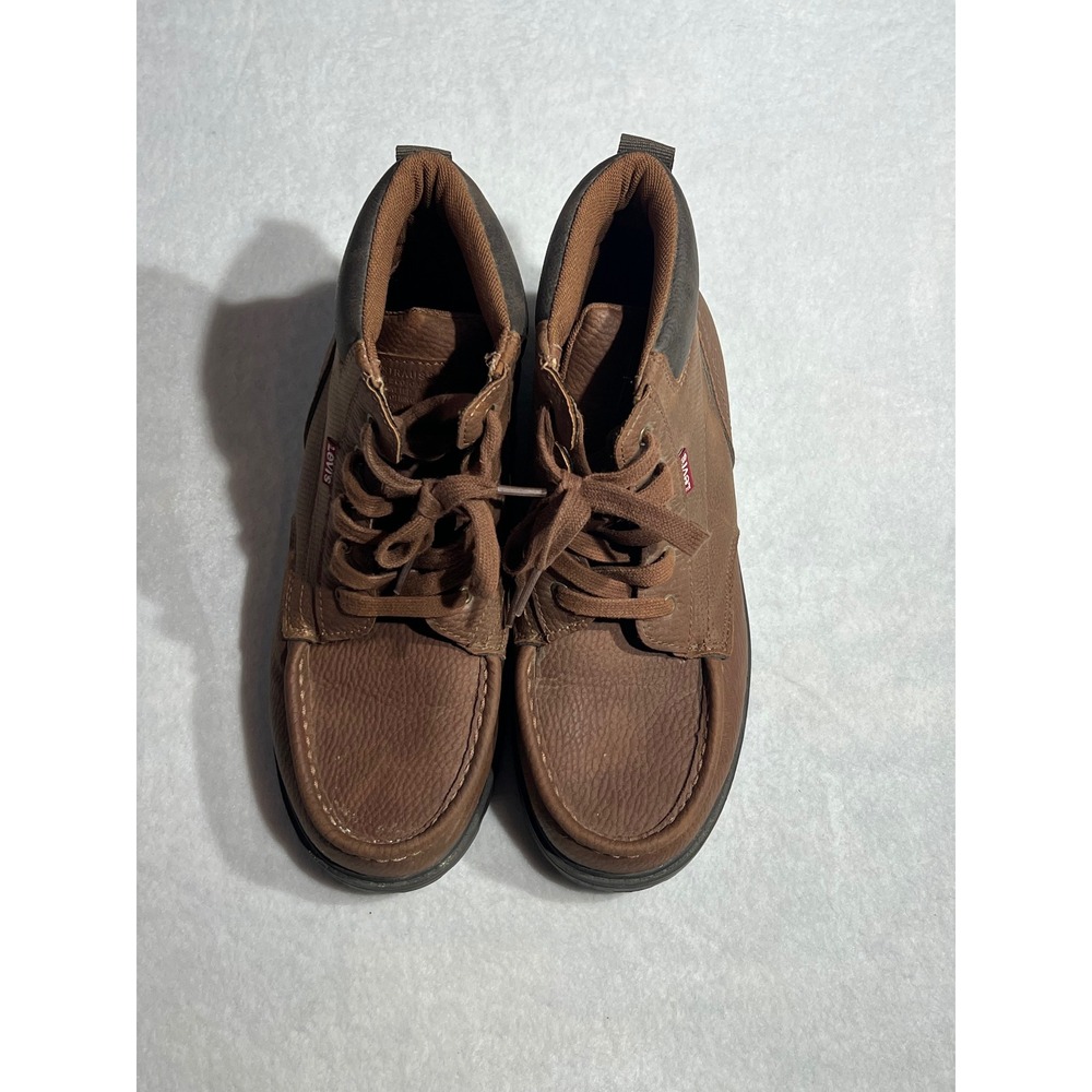 Levis Kids Brown Faux Leather Moc Toe Work Boots Size 6 530676-09H1-KIDS